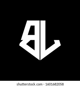 logo monogram with pentagon shape style design template