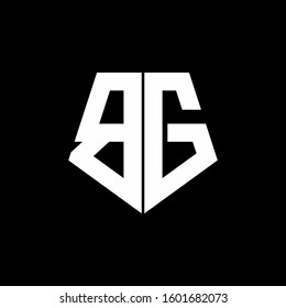 logo monogram with pentagon shape style design template
