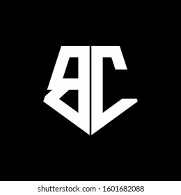 logo monogram with pentagon shape style design template