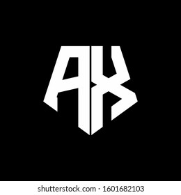 logo monogram with pentagon shape style design template