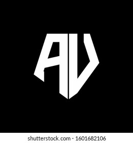 logo monogram with pentagon shape style design template