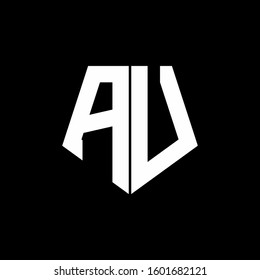 logo monogram with pentagon shape style design template