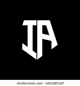 logo monogram with pentagon shape style design template