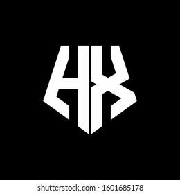 logo monogram with pentagon shape style design template