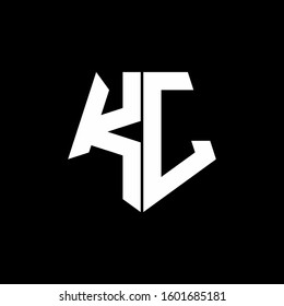 logo monogram with pentagon shape style design template