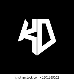 logo monogram with pentagon shape style design template