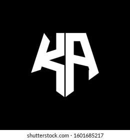 logo monogram with pentagon shape style design template