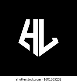 logo monogram with pentagon shape style design template