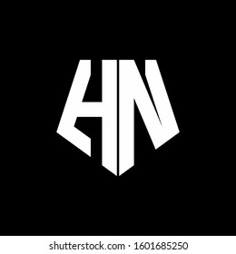 logo monogram with pentagon shape style design template