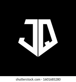 logo monogram with pentagon shape style design template