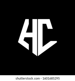 logo monogram with pentagon shape style design template