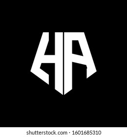 logo monogram with pentagon shape style design template