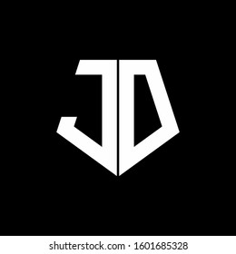 logo monogram with pentagon shape style design template
