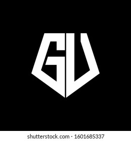 logo monogram with pentagon shape style design template