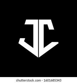 logo monogram with pentagon shape style design template