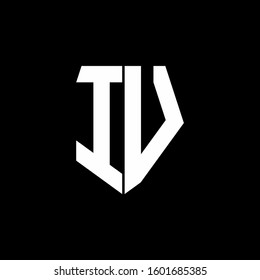 logo monogram with pentagon shape style design template