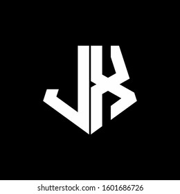 logo monogram with pentagon shape style design template