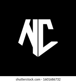 logo monogram with pentagon shape style design template