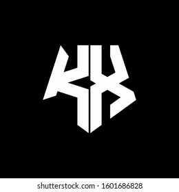 logo monogram with pentagon shape style design template