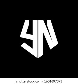 logo monogram with pentagon shape style design template