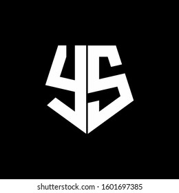 logo monogram with pentagon shape style design template
