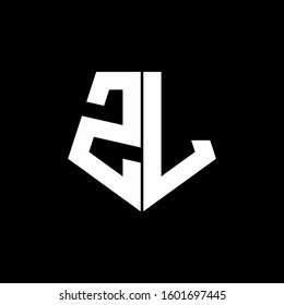 logo monogram with pentagon shape style design template