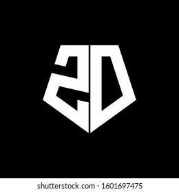 logo monogram with pentagon shape style design template