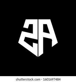 logo monogram with pentagon shape style design template