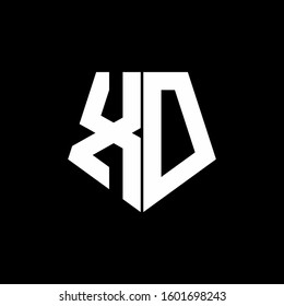 logo monogram with pentagon shape style design template