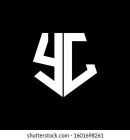 logo monogram with pentagon shape style design template