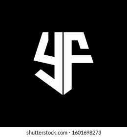 logo monogram with pentagon shape style design template