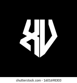 logo monogram with pentagon shape style design template