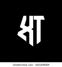 logo monogram with pentagon shape style design template