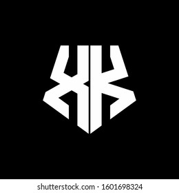 logo monogram with pentagon shape style design template