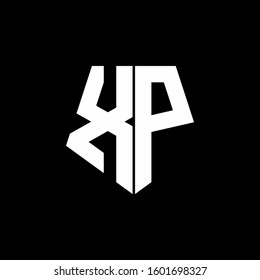 logo monogram with pentagon shape style design template