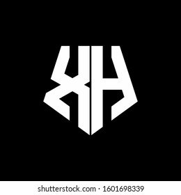 logo monogram with pentagon shape style design template