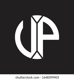UP Logo monogram with piece circle ribbon style
