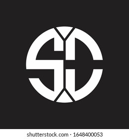 SO Logo monogram with piece circle ribbon style