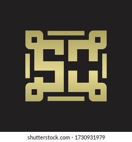Monograma de logotipo SO con plantilla de diseño de línea de pieza