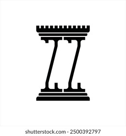 Logo monogram with pillar shape white background design template