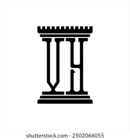 Logo monogram with pillar shape white background design template
