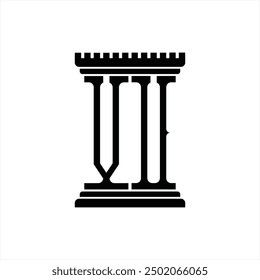 Logo monogram with pillar shape white background design template