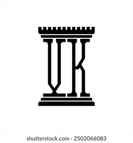 Logo monogram with pillar shape white background design template