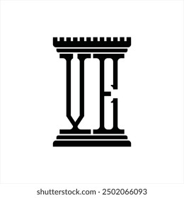Logo monogram with pillar shape white background design template