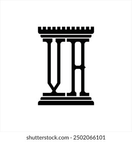 Logo monogram with pillar shape white background design template