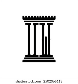 Logo-Monogramm mit Säulenform, weißer Hintergrund, Designvorlage