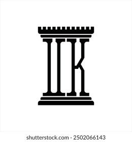 Logo monogram with pillar shape white background design template
