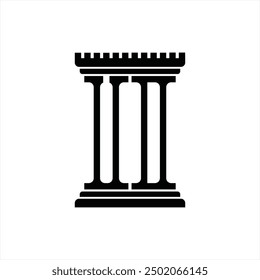 Logo monogram with pillar shape white background design template