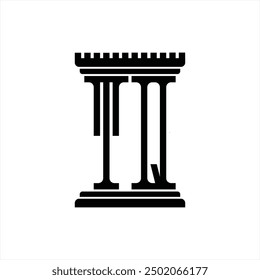 Logo monogram with pillar shape white background design template