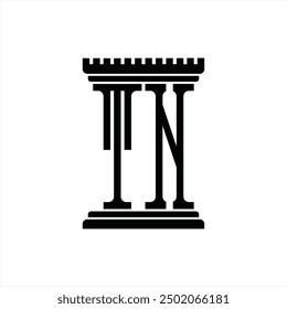 Logo monogram with pillar shape white background design template